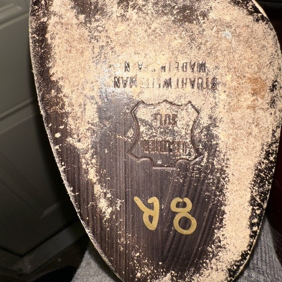 Stuwart Weitzman red metallic leather peep toe heel 9.5 Christmas holiday formal - Picture 11 of 15